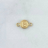 Herraje Letra S 0.35gr / 1.5cm / Circulo Texturizado Rustico Oro Amarillo 18K
