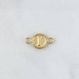 Herraje Letra I 0.35gr / 1.5cm / Circulo Texturizado Rustico Oro Amarillo 18K