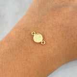 Herraje Letra I 0.4gr / 1.5cm / Circulo Texturizado Rustico Oro Amarillo 18K