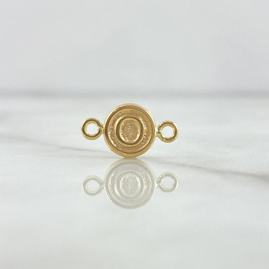 Herraje Letra O 0.4gr / 1.5cm / Circulo Liso Oro Amarillo 18K