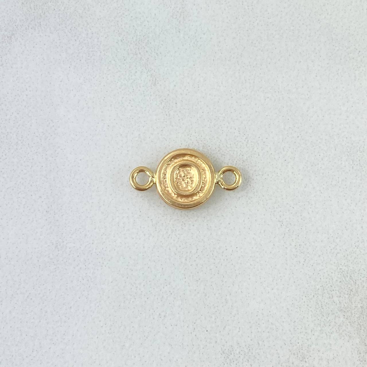Herraje Letra O 0.4gr / 1.5cm / Circulo Liso Oro Amarillo 18K