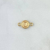 Herraje Letra O 0.4gr / 1.5cm / Circulo Texturizado Oro Amarillo 18K *