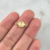 Herraje Letra O 0.4gr / 1.5cm / Circulo Texturizado Oro Amarillo 18K *