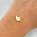 Herraje Letra O 0.4gr / 1.5cm / Circulo Texturizado Oro Amarillo 18K *