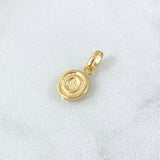 Dije Letra O 0.35gr / 1.5cm / Circulo Texturizado Rustico Oro Amarillo 18K