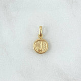 Dije Letra J 0.35gr / 1.5cm / Circulo Texturizado Rustico Oro Amarillo 18K