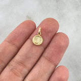 Dije Letra J 0.35gr / 1.5cm / Circulo Texturizado Rustico Oro Amarillo 18K
