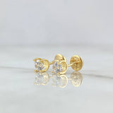 Topos Cetro 0.85gr / 4mm Circones Blancos Oro Amarillo 18K (Joya) ©