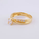 Anillo Solitario Cruzado 3.2g / T7 1/2 Oro Amarillo 18K