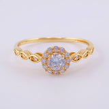 Anillo Halo Ojal 1.85g / T7 1/4 Oro Amarillo 18K