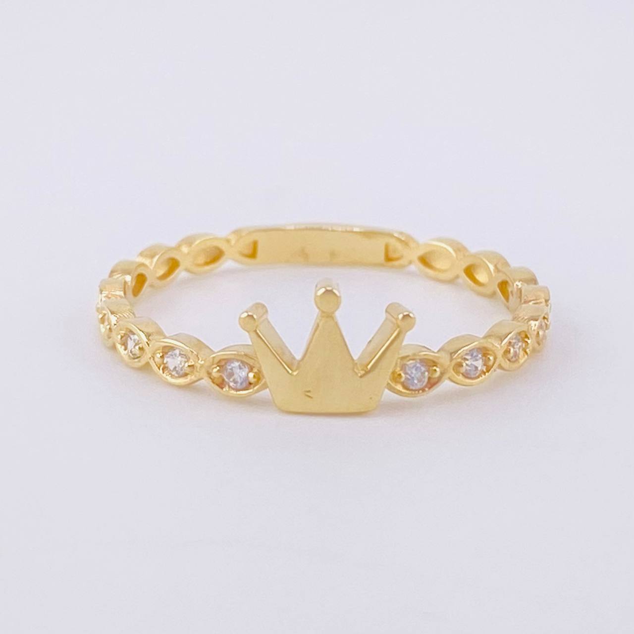 Anillo Corona de Ojos 1.45g / T6 Oro Amarillo 18K