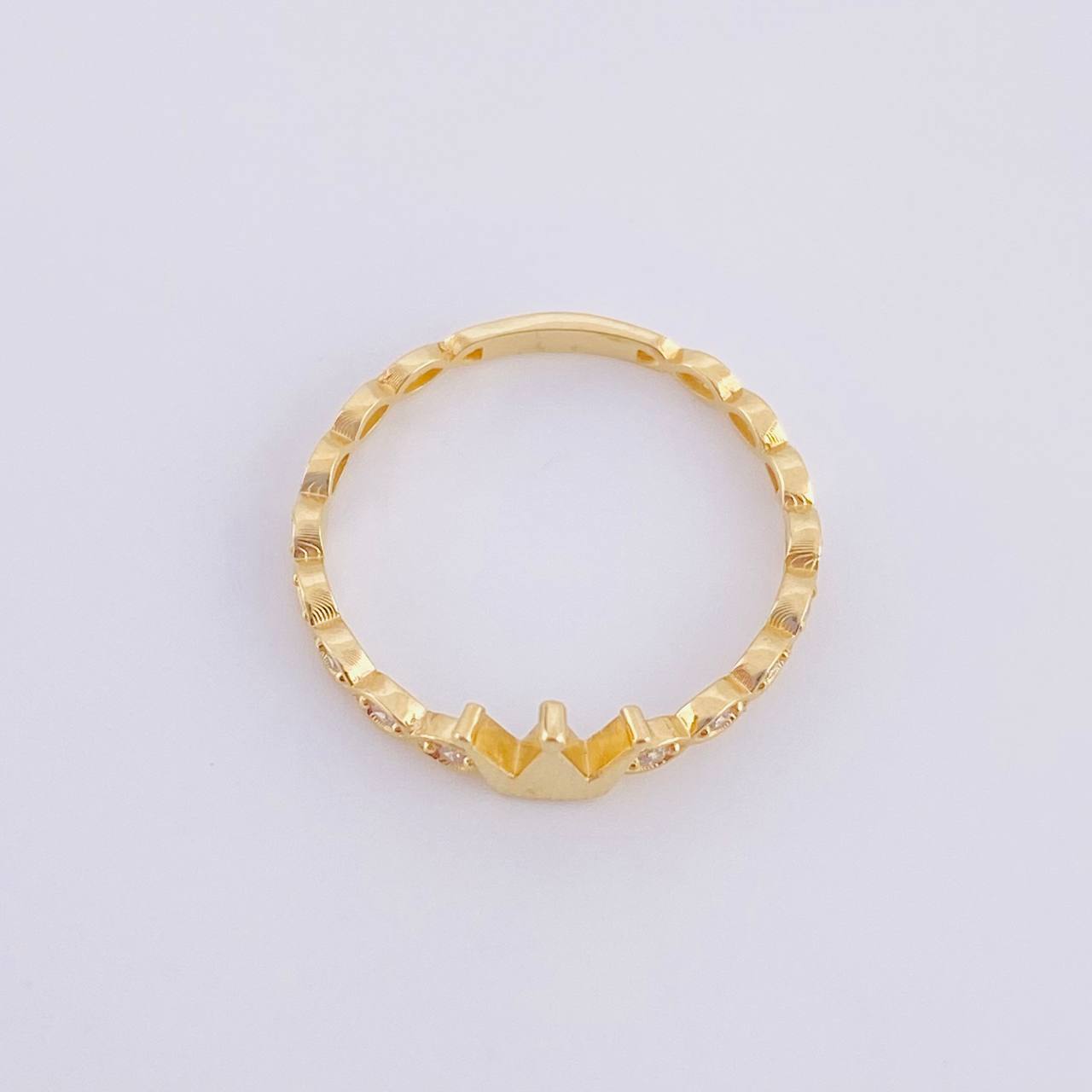 Anillo Corona de Ojos 1.45g / T6 Oro Amarillo 18K