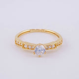 Anillo Solitario Escalonado 1.65g / T5 3/4 Oro Amarillo 18K