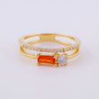 Anillo Doble Carril Atardecer 2.4g / T5 3/4 Oro Amarillo 18K