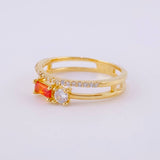 Anillo Doble Carril Atardecer 2.4g / T5 3/4 Oro Amarillo 18K