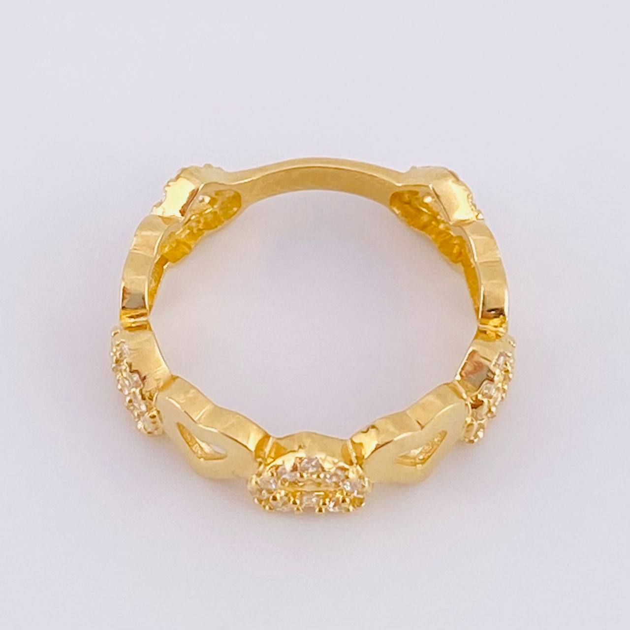Anillo Corazones Intercalados 2.6g / T5 1/4 Oro Amarillo 18K