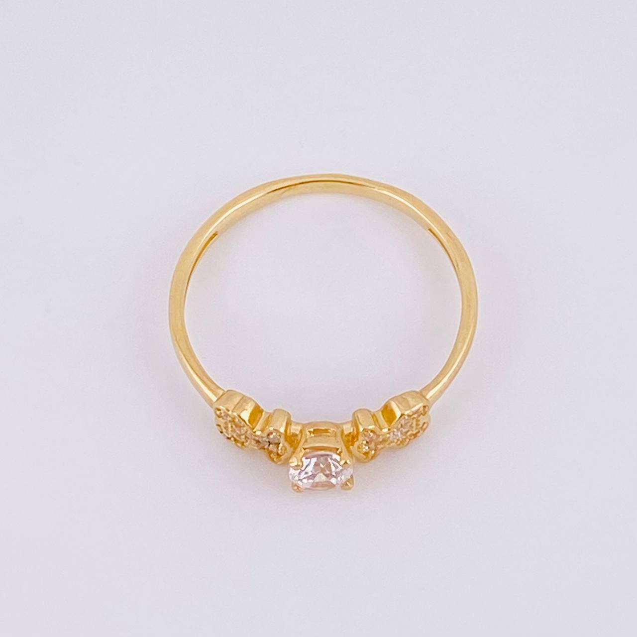 Anillo Solitario Dos Osos 1.85g / T7 3/4 Oro Amarillo 18K