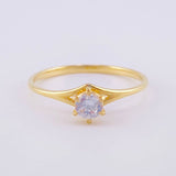 Anillo Solitario Rombo Hueco 1.55g / T7 1/2 Oro Amarillo 18K