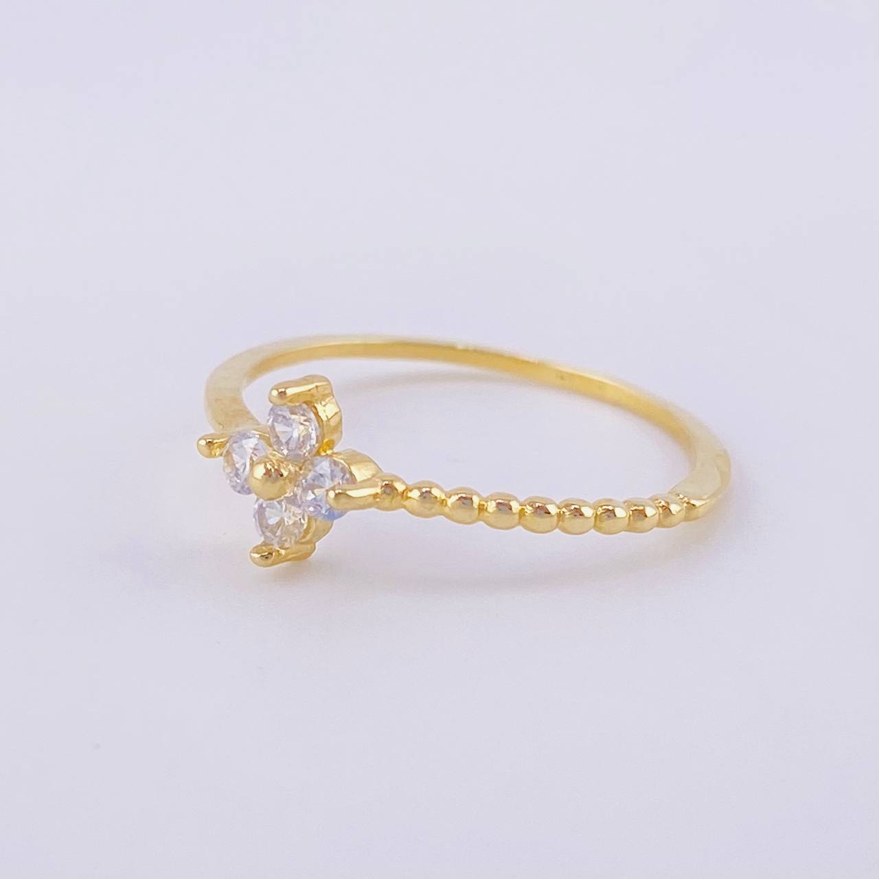 Anillo Flor Burbujas 1.25g / T6 3/4 Oro Amarillo 18K