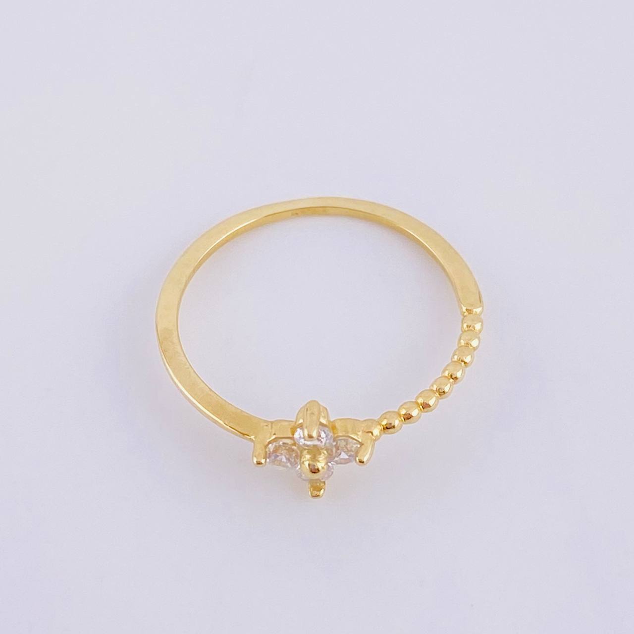 Anillo Flor Burbujas 1.25g / T6 3/4 Oro Amarillo 18K