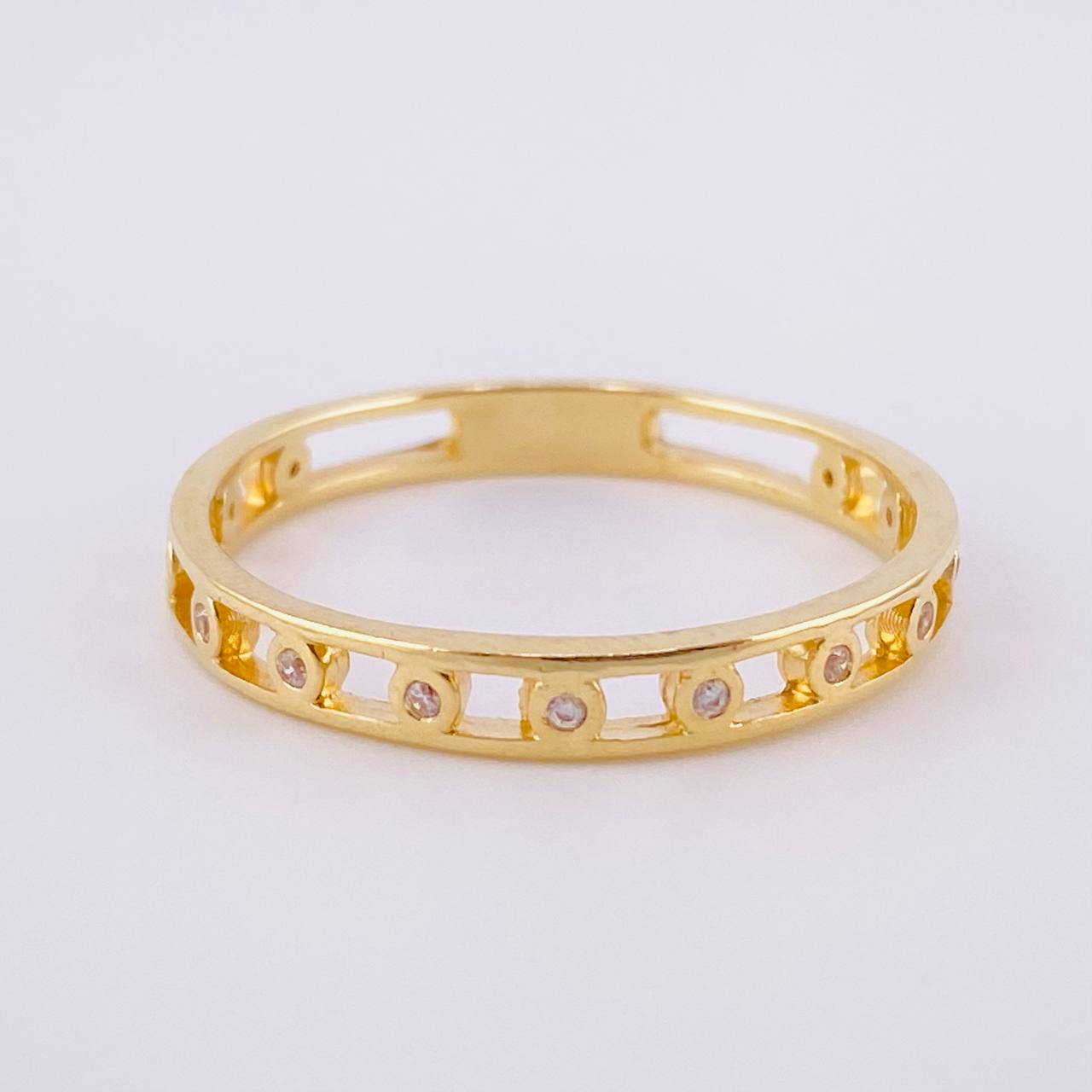 Anillo Cinturón de Chispas 2g / T8 3/4 Oro Amarillo 18K