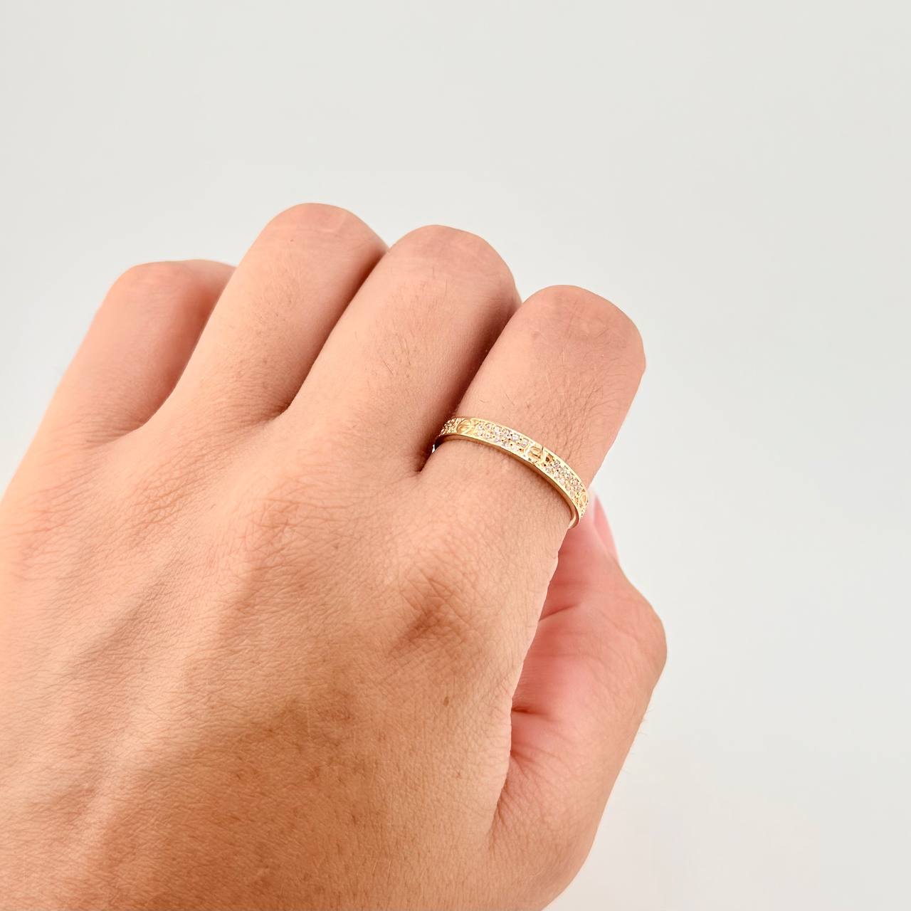 Anillo Churumbela Tornillos 2.2g / T8 3/4 Oro Amarillo 18K