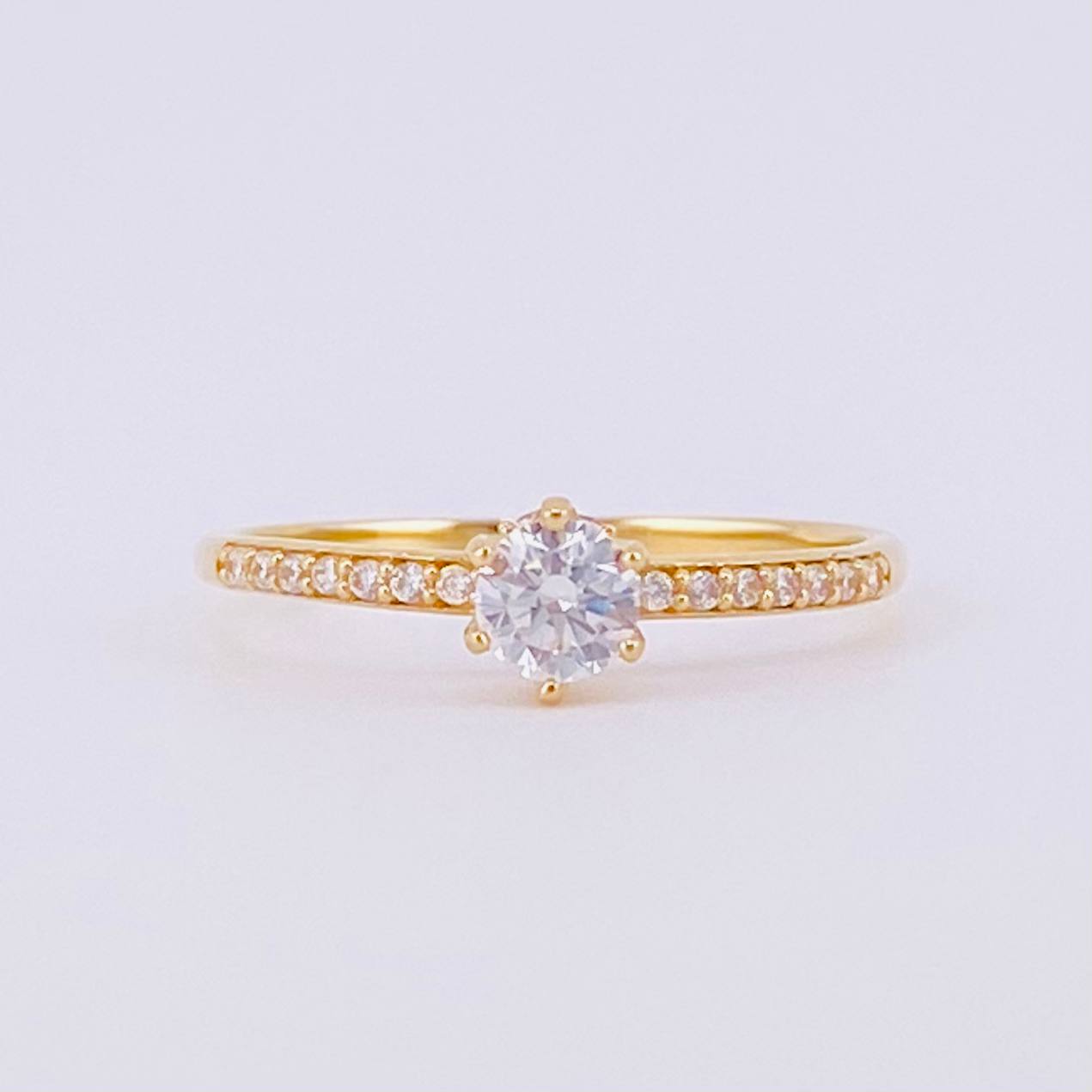 Anillo Solitario Churumbela 1.4g / T8 1/4 Oro Amarillo 18K