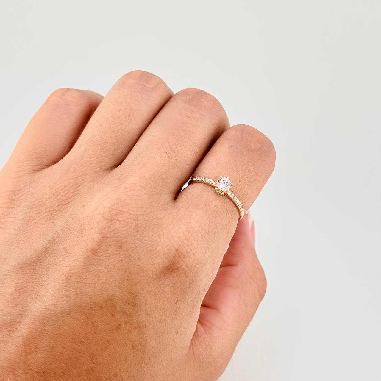 Anillo Solitario Churumbela 1.4g / T8 1/4 Oro Amarillo 18K
