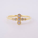 Anillo Cruz Burbujas 1.6g / T6 Oro Amarillo 18K