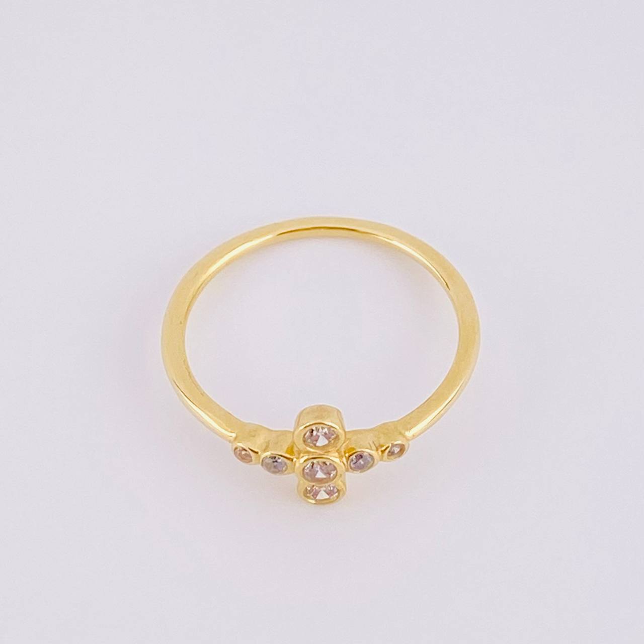 Anillo Cruz Burbujas 1.6g / T6 Oro Amarillo 18K