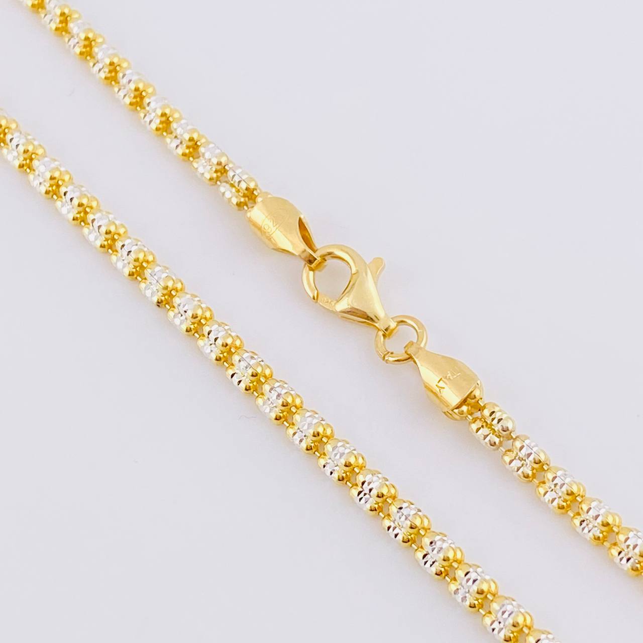 Cadena Ice 2 Tonos 13.4g / 45cm / 3.65mm Plata Vermeil 925