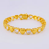 Pulso Corazón 16.5g / 18.2cm / 7.4mm Plata Vermeil 925