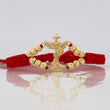 Pulsera Tejida Roja San Miguel Arcángel Oro Amarillo 18K