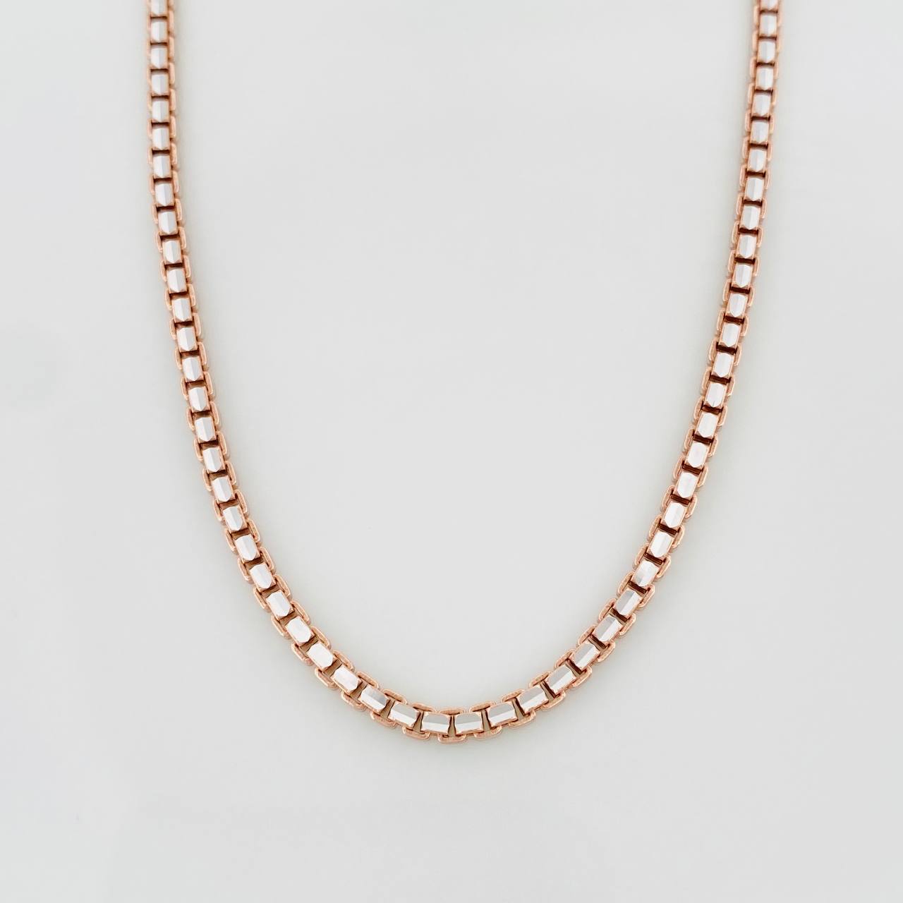 Cadena Veneciana 31.65 g / 65.5 cm / 1.3 mm Dos Oros Blanco Rosa 18K