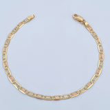 Pulso Escalera Plana 4.25gr / 19.8cm / 3.1mm Diamantado Tres Oros +3 18K $