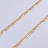 Cadena Escalera Plana 10gr / 54.4cm / 2.9mm Diamantada Tres Oros +3 18K $