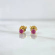 Topos Piedra 0.9gr / 4mm Rubí 35 Pts Oro Amarillo 18K (Joya) *
