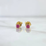 Topos Piedra 0.9gr / 4mm Rubí 35 Pts Oro Amarillo 18K (Joya) *