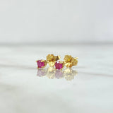 Topos Piedra 0.9gr / 4mm Rubí 35 Pts Oro Amarillo 18K (Joya) *