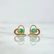 Topos Corazón Silueta 1.3gr / 8mm Esmeraldas 24pts Broche Mariposa Oro Amarillo 18K (Joya) *