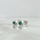 Topos Piedra Base Hexagonal 1.9gr / 6mm Esmeraldas 66Pts Oro Blanco 18K (Joya)