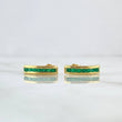 Topos Carril Curvo 2.9gr / 1.5cm / Esmeraldas 46pts Broche Mariposa Oro Amarillo 18K (Joya) *
