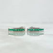Topos Carril Curvo 2.45gr / 1.5cm / Esmeraldas 46pts Broche Mariposa Oro Blanco 18K (Joya) *
