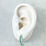 Topos Curvos 2.05gr / 1.8cm / Esmeraldas 80pts Oro Blanco 18K (Joya) *