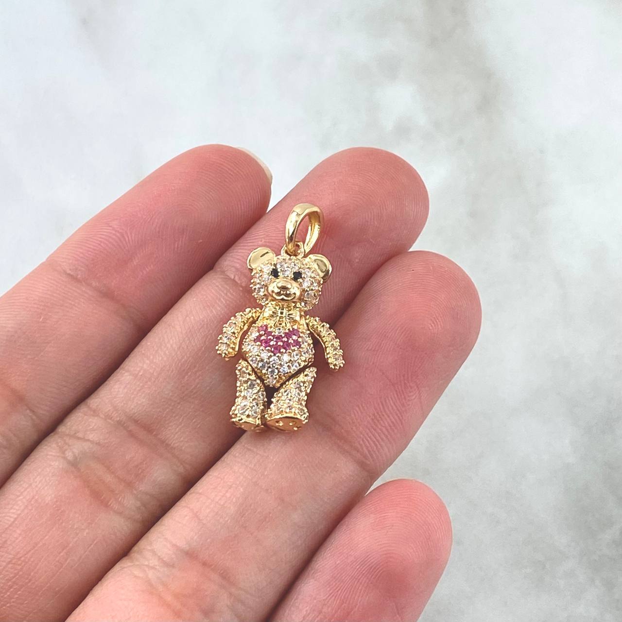 Dije Oso Articulado Corazon 4.15gr / 2.5cm / Oro Amarillo 18K ©