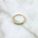 Anillo Media Churumbela 2gr / T7 3/4 / Esmeraldas 23pts Oro Amarillo 18K (Joya) *