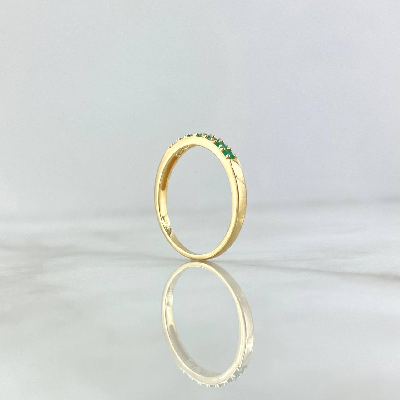 Anillo Media Churumbela 2gr / T7 3/4 / Esmeraldas 23pts Oro Amarillo 18K (Joya) *
