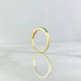 Anillo Media Churumbela 2gr / T7 3/4 / Esmeraldas 23pts Oro Amarillo 18K (Joya) *