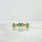 Anillo Trio Cruzado 2.15gr / T6 1/4 / Esmeraldas 78pts Oro Amarillo 18K (Joya) *