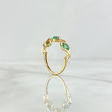 Anillo Trio Cruzado 2.15gr / T6 1/4 / Esmeraldas 78pts Oro Amarillo 18K (Joya) *